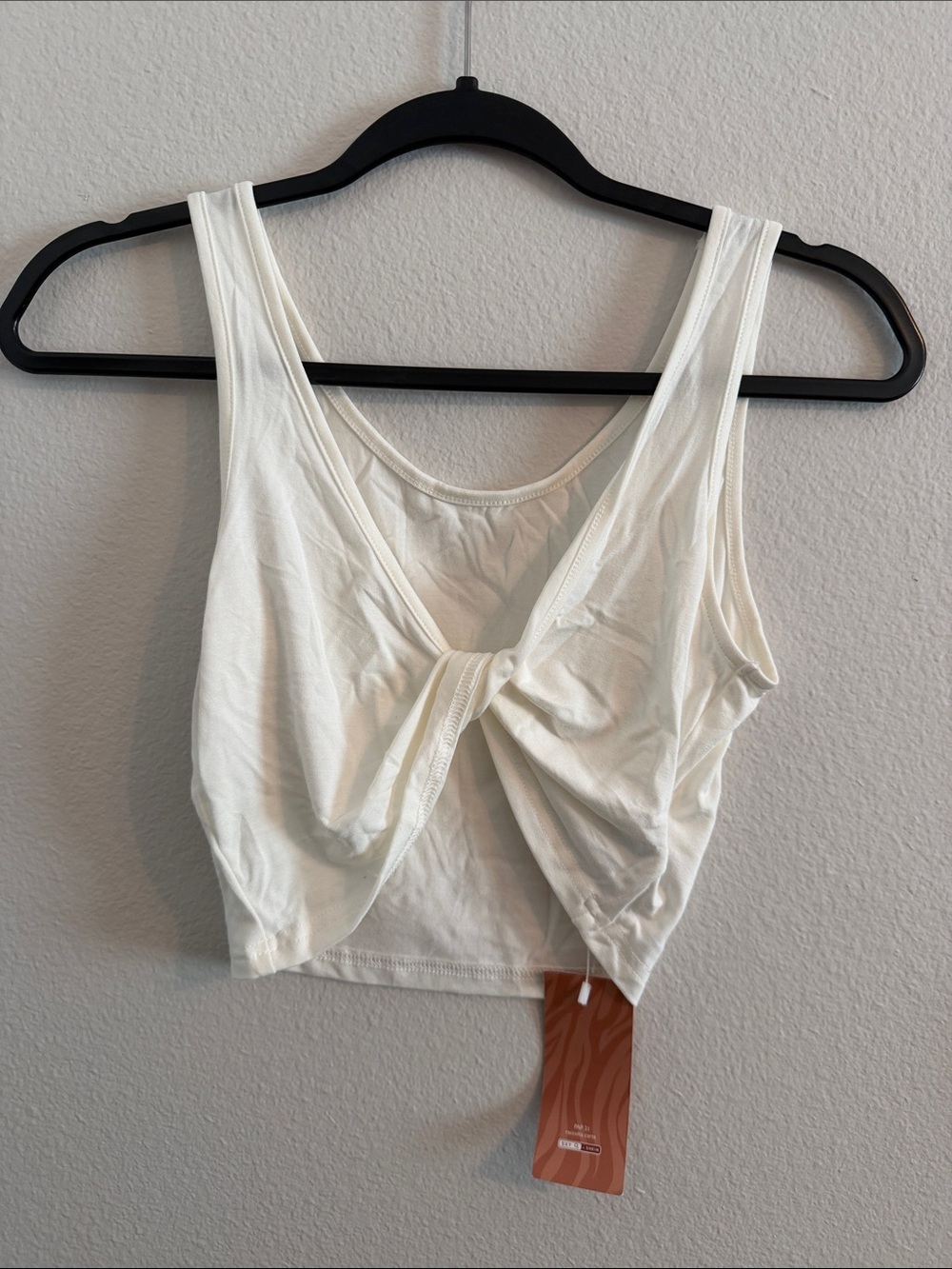 SHEIN White Twist-Knot Crop Tank